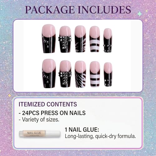IMSOHOT black white zebra press-ons