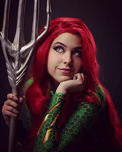 Red Lace Front Long Wavy Wig