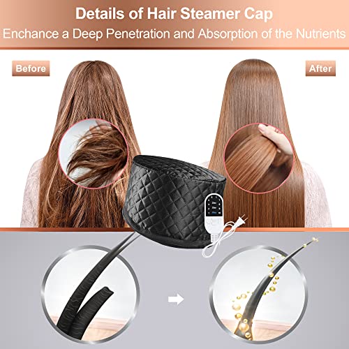Heat Cap for Deep Conditioning Thermal Cap Hair Steamer Natural Hair