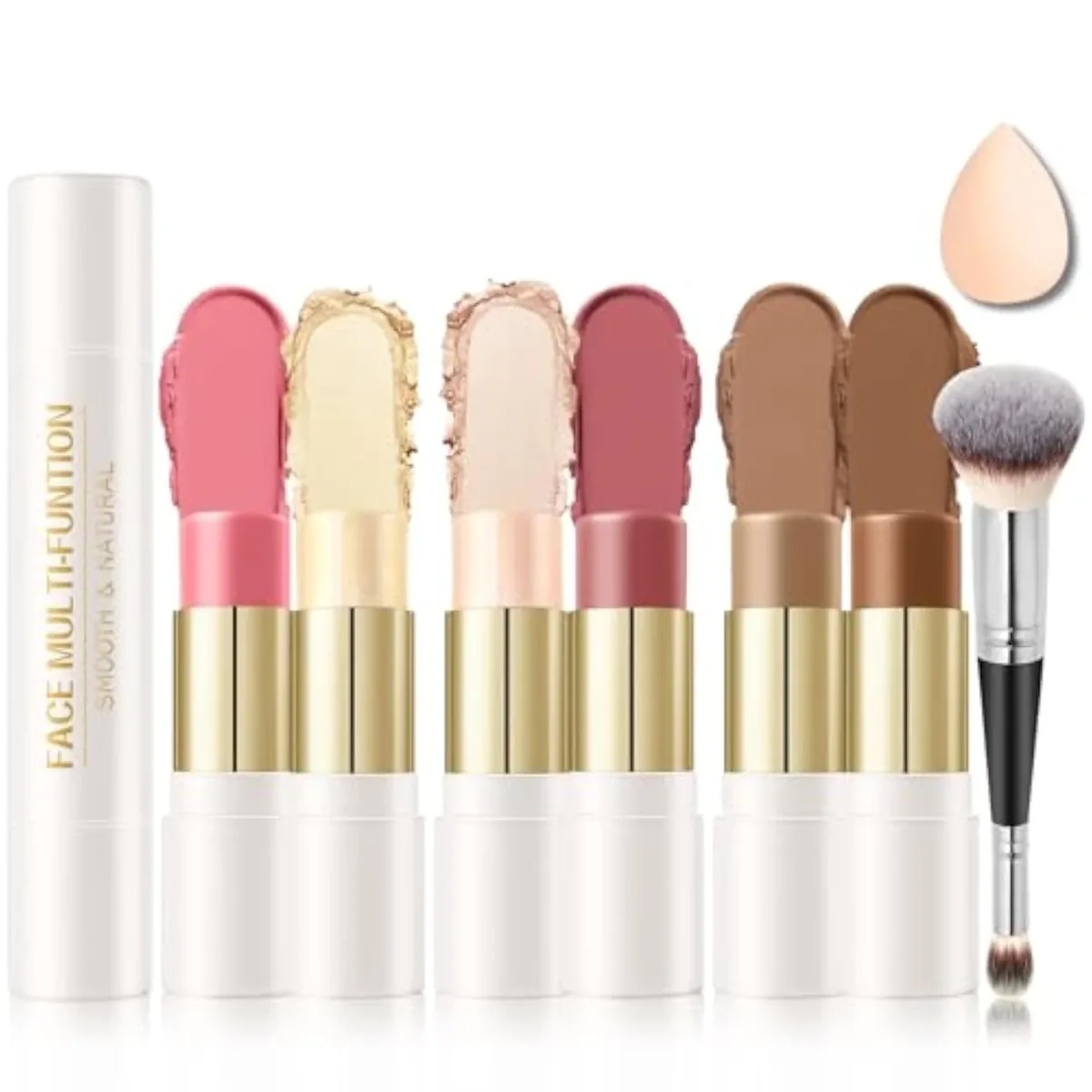 6 Colors Double-ended Cream Contour Stick Makeup Kit, Set A