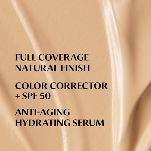 CC+ Cream (Medium) - Natural Full Coverage Foundation With SPF 50+, Color Corrector & Anti-Aging Hydrating Serum, Hyaluronic Acid + Peptides, Lightweight - 1.08 fl oz