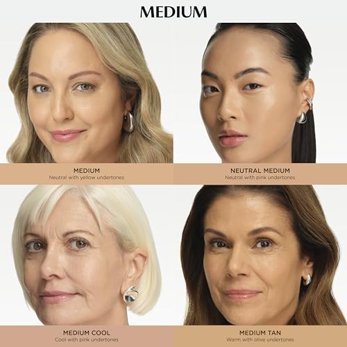 CC+ Cream (Medium) - Natural Full Coverage Foundation With SPF 50+, Color Corrector & Anti-Aging Hydrating Serum, Hyaluronic Acid + Peptides, Lightweight - 1.08 fl oz