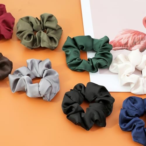 Satin Scrunchies 16 Pack Neutral