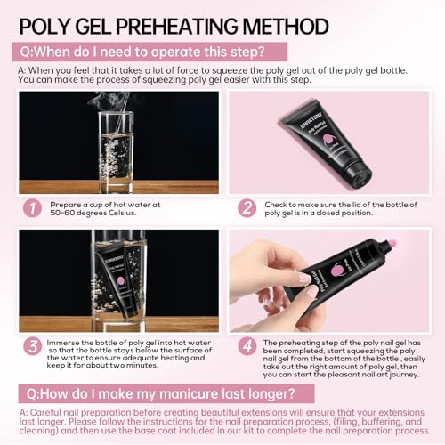 Poly Extension Gel Nail Kit 14 PCS with Slip Solution