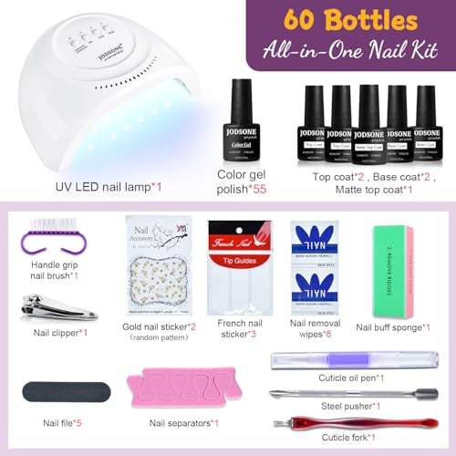 Gel Nail Polish Kit 60 PCS with UV Light
