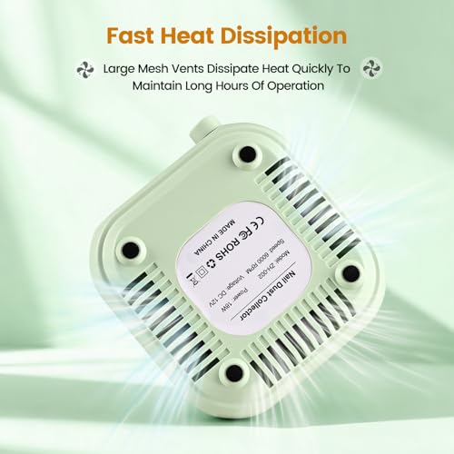 Mini Nail Dust Collector Pocket Sized 6000RPM Portable with Filters
