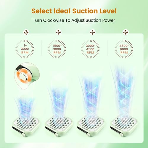 Mini Nail Dust Collector Pocket Sized 6000RPM Portable with Filters