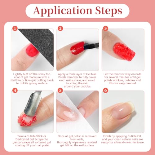 15ML Gel Nail Polish Remover No Need Soaking or Wrapping Gel Remover for Nails 3-5