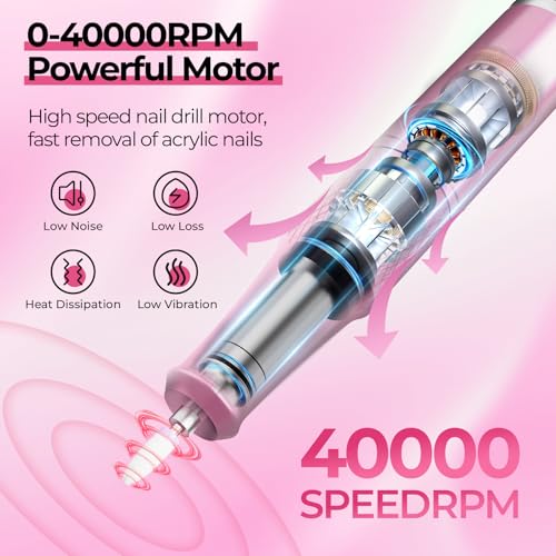 40000RPM Professional Nail Drill E-File for Gel Polish