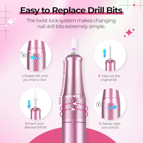 40000RPM Professional Nail Drill E-File for Gel Polish