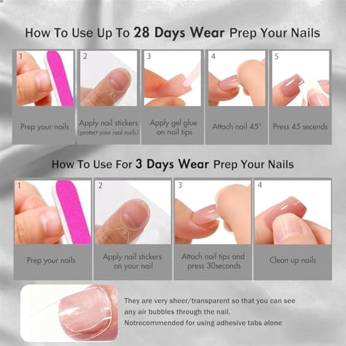 Chrome Press On Nails Short