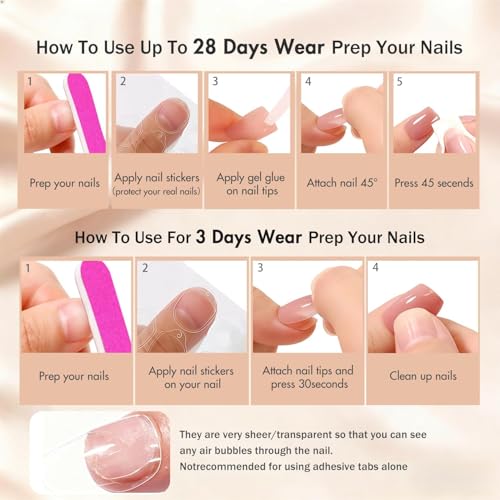 Reusable Salon Quality Acrylic False Nail Set