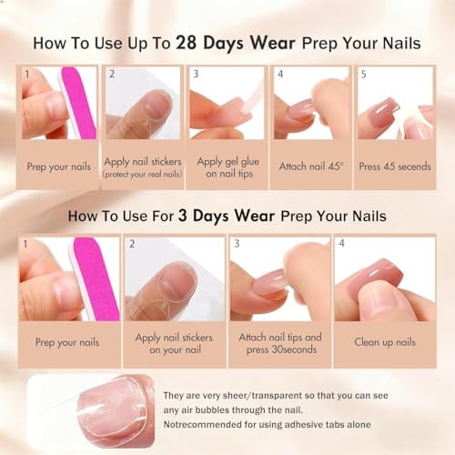 Reusable Salon Quality Acrylic False Nail Set
