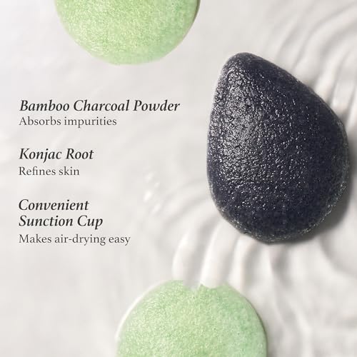 Single Konjac Sponge Charcoal Face