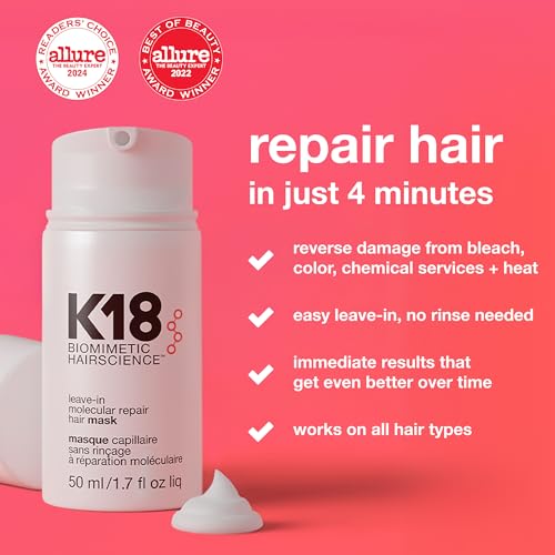 Leave-In Molecular Repair Hair Mask - Peptide Hair Treatment Mask for Bleach