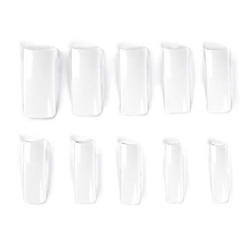 No-Crease Fake Nails Tips Kit 10 Size 500Pcs Ballerina Half Cover
