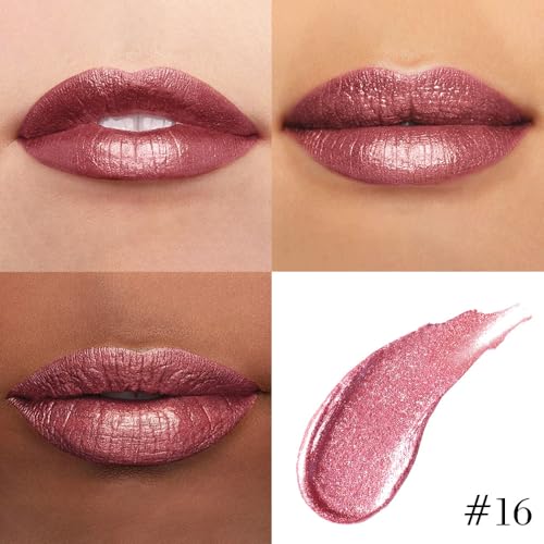 2-in-1 Mauve Metallic Lipstick and Lip Liner Makeup