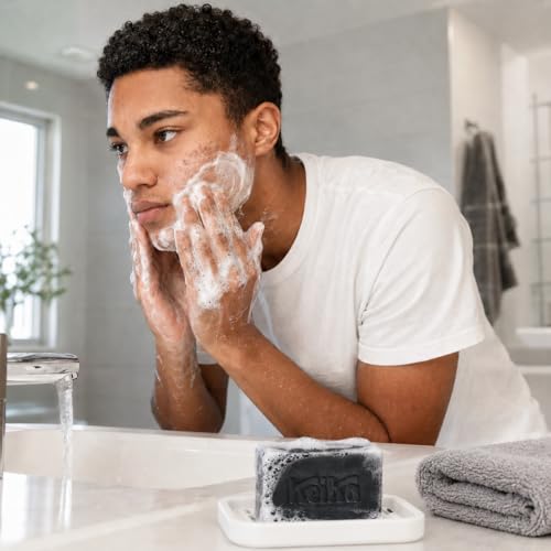 Charcoal Black Soap Bar for Eczema, Psoriasis, Face, Body, Men Women Tee