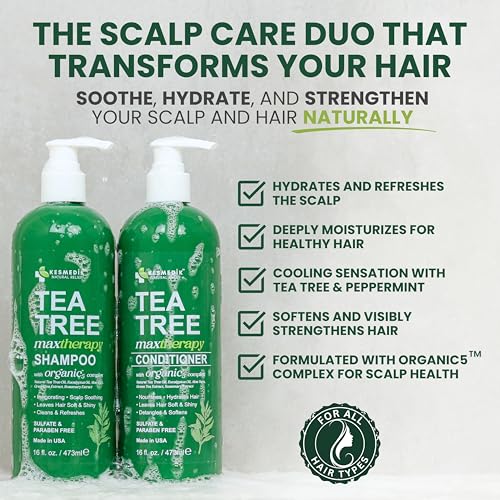 Tea Tree Shampoo and Conditioner Set MaxTherapy, Sulfate-Free