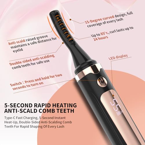 Heated Eyelash Curler 4 Heat Settings