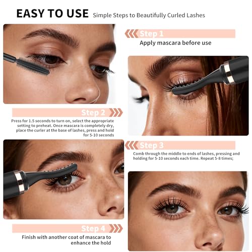 Heated Eyelash Curler 4 Heat Settings