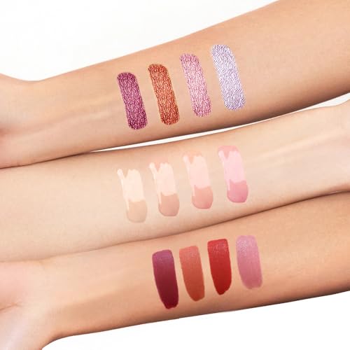 12Pcs Liquid Lipstick Makeup Set, Metallic Matte Lip Oil Gift Set