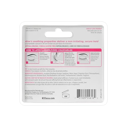 Kiss Lash Adhesive, Lash Glue, 24hr Strip Eyelash Ad