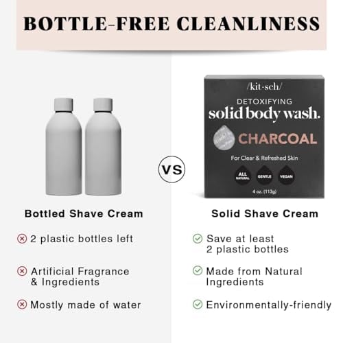Charcoal Soap Body Wash Bar for Cleansing – Made in USA, 4 oz