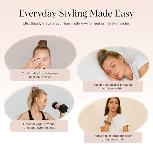 Satin Scrunchies Terracotta 6 Pack