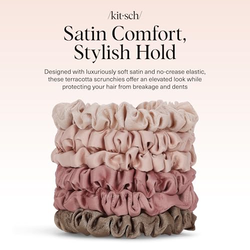 Satin Scrunchies Terracotta 6 Pack