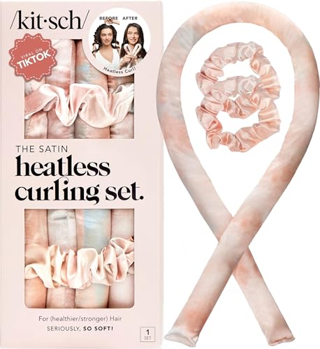 Kitsch Satin Heatless Curls Overnight Set - Sunset T