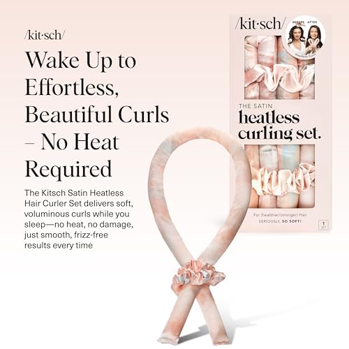 Kitsch Satin Heatless Curls Overnight Set - Sunset T