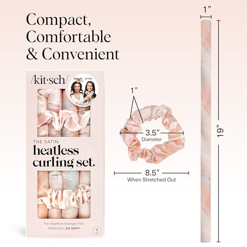 Kitsch Satin Heatless Curls Overnight Set - Sunset T