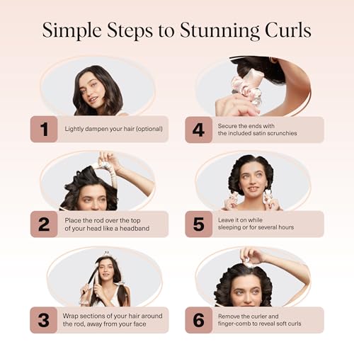 Kitsch Satin Heatless Curls Overnight Set - Sunset T