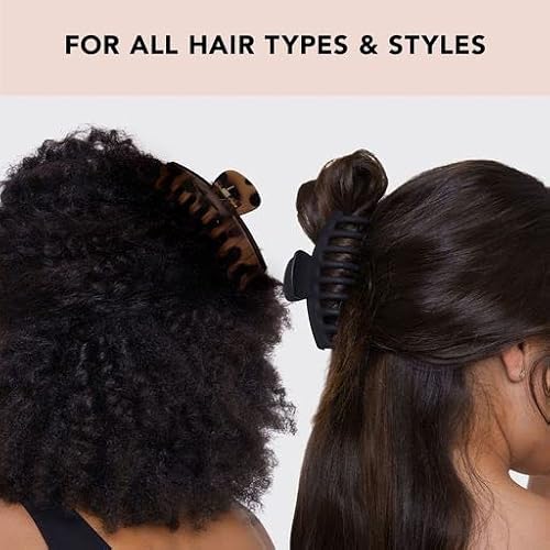 Large Hair Clips, Black & Tortoise
