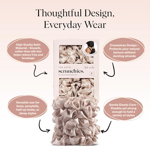 Leopard Print Satin Scrunchies 5 Pack