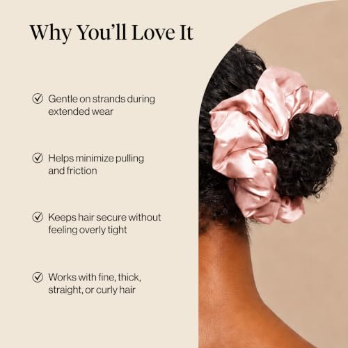 Pillow Satin Scrunchies Blush Charcoal 2 Pack