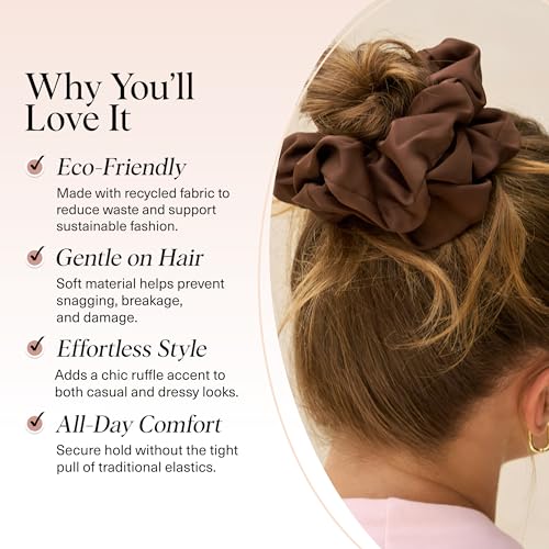 Recycled Satin Oversized Scrunchies Black Chocolate