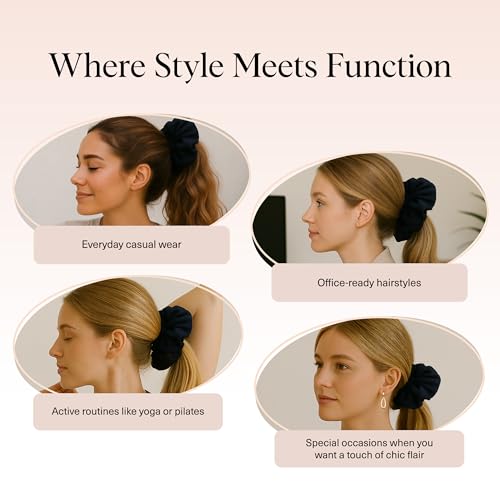 Recycled Satin Oversized Scrunchies Black Chocolate
