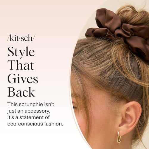 Recycled Satin Oversized Scrunchies Black Chocolate