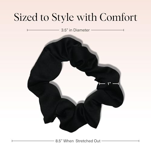 Satin Scrunchies Black 5 Pack