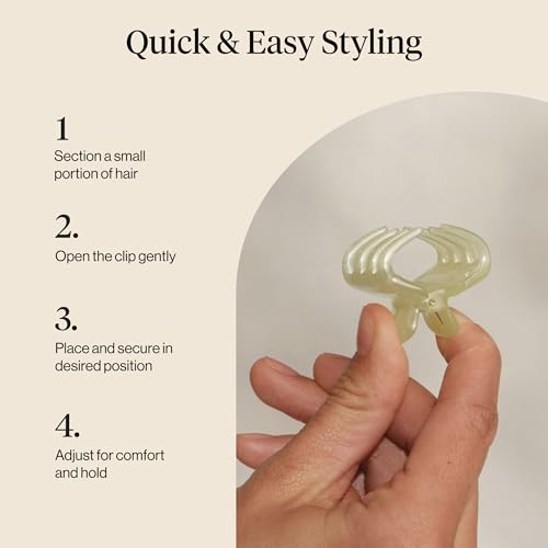 Small Hair Clips, Pearlized Cream