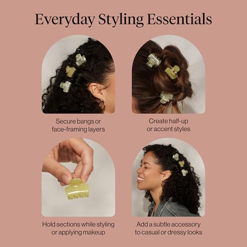 Small Hair Clips, Pearlized Cream