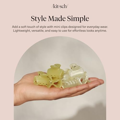 Small Hair Clips, Pearlized Cream