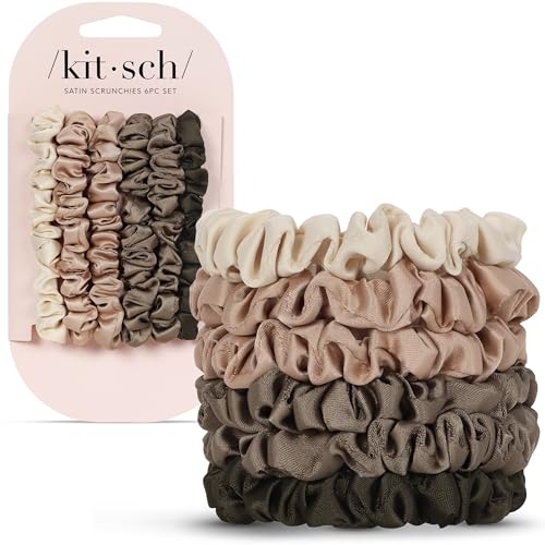 Ultra-Petite Satin Scrunchies Eucalyptus 6 Pack