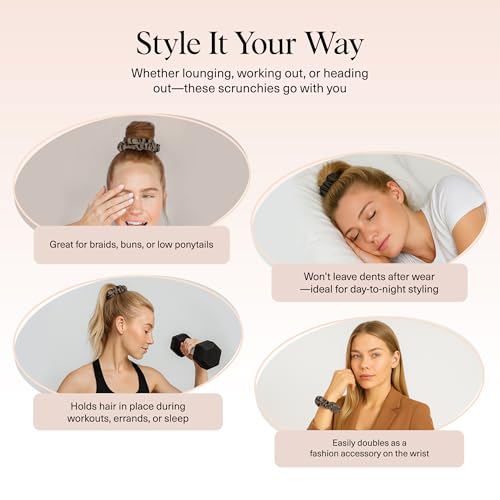 Ultra-Petite Satin Scrunchies Eucalyptus 6 Pack