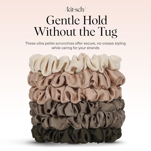 Ultra-Petite Satin Scrunchies Eucalyptus 6 Pack