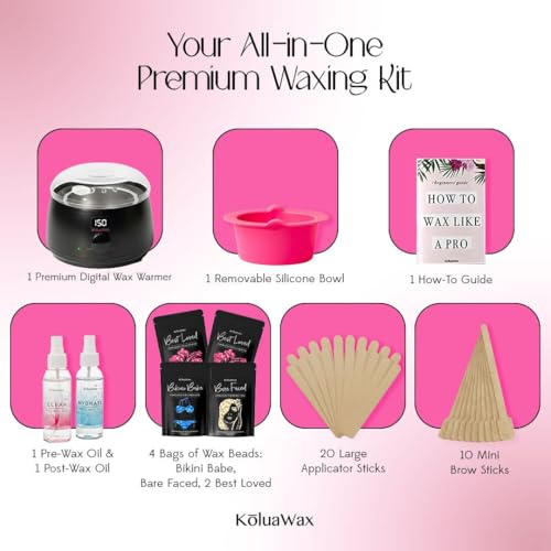 Waxing Kit Hair Removal For Men & Women Beginner Friendly - Black