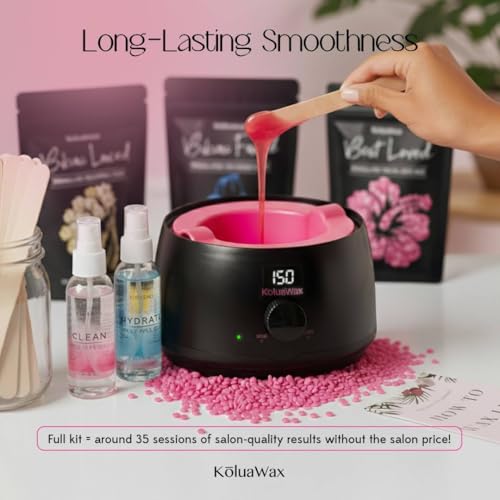 Waxing Kit Hair Removal For Men & Women Beginner Friendly - Black