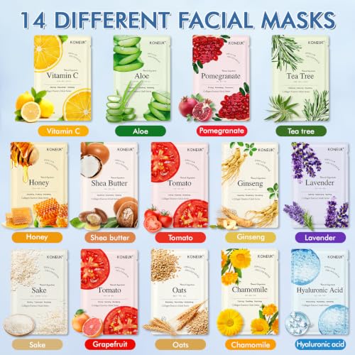 14 Pack Sheet Face Masks Skincare